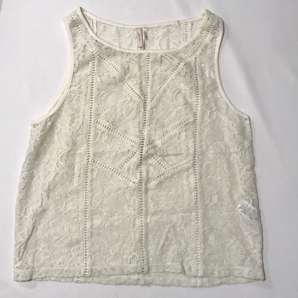 Off white lace overlay top